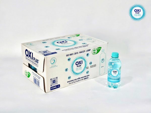 NƯỚC KHOÁNG ION KIỀM NGUYÊN BẢN OXI PLUS pH 9.5 - 330ml -  thùng 24 chai