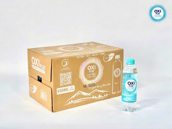 NƯỚC KHOÁNG KIỀM NGUYÊN BẢN OXI PLUS pH 8.0 - 450ml - Thùng 24 chai