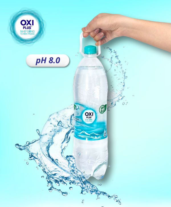 NƯỚC KHOÁNG KIỀM NGUYÊN BẢN OXI PLUS pH 8.0 - 1 lít 75 - Lốc 6 chai