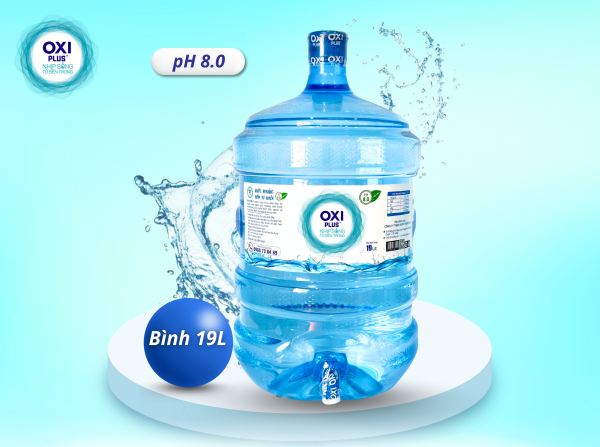 NƯỚC KHOÁNG KIỀM OXI PLUS NGUYÊN BẢN - pH 8.0 - Bình 19L